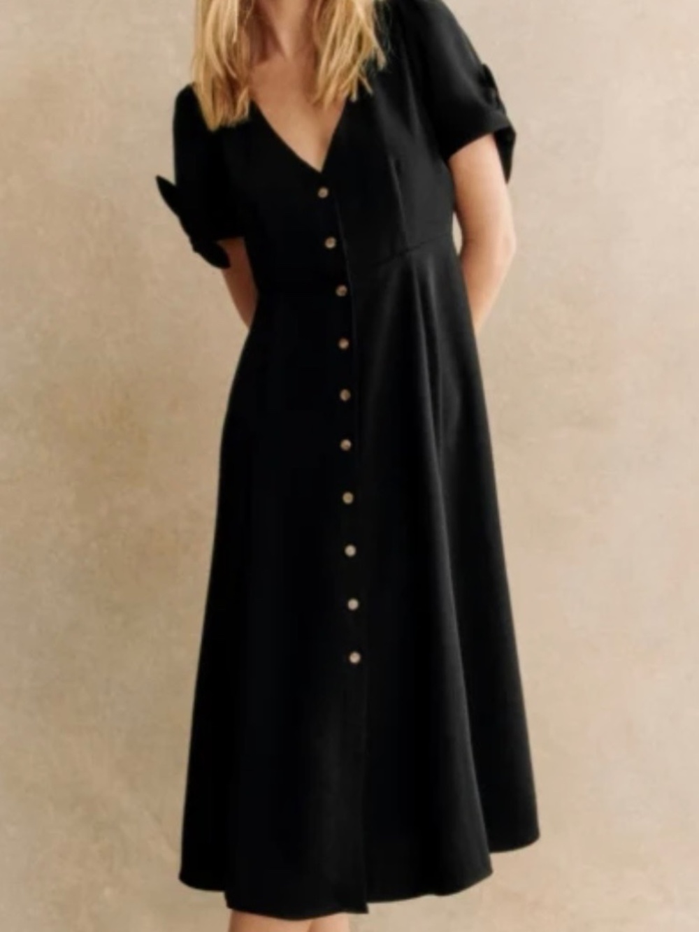 Sezane Black Vic Dress
